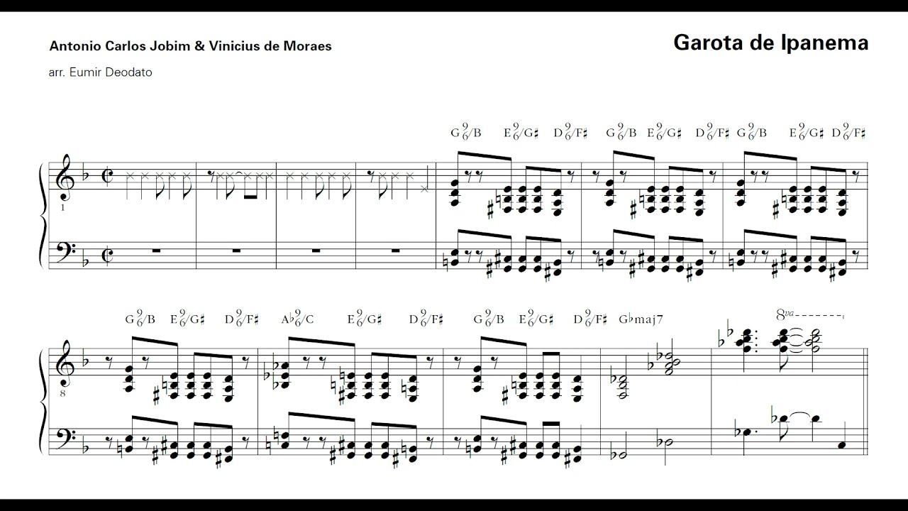 Tom Jobim - Garota de Ipanema (arr. Eumir Deodato) (Itamar Assiere, piano)
