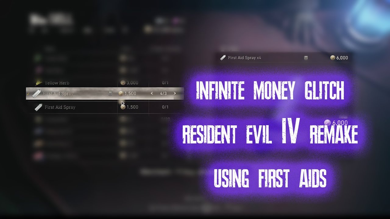 Infinite Money Glitch using First Aid Sprays RE4 Remake