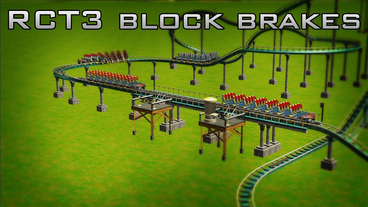 RCT3 - How To Use Block Brakes on Roller Coasters