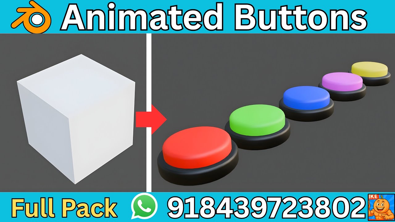 Button Make in Blender | How to make animal crossing fountain video in blender