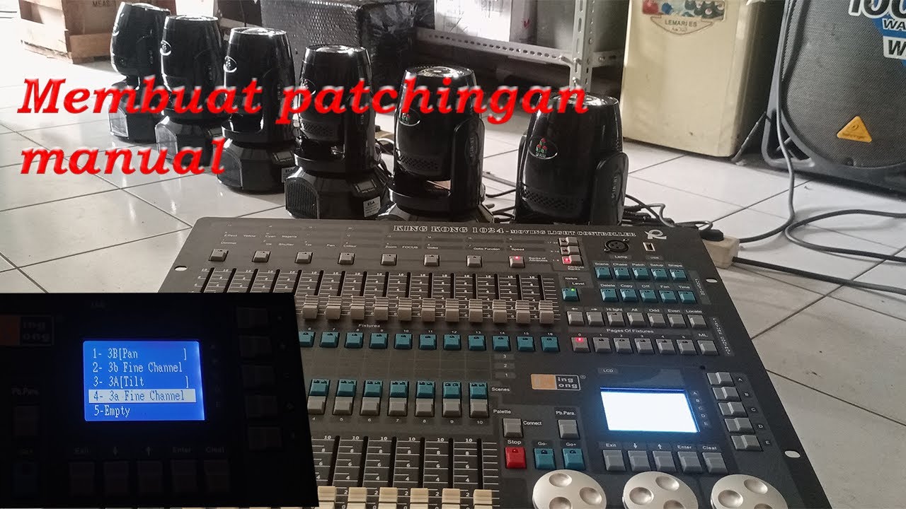 Membaut patchingan moving beam 150W secara manual , controller kingkong 1024
