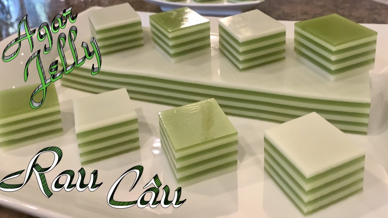 Rau Câu - Cách Làm Rau Câu Nhiều Lớp Vị Lá Dứa Và Nước Cốt Dừa - Pandan & Coconut Cream Agar Jelly