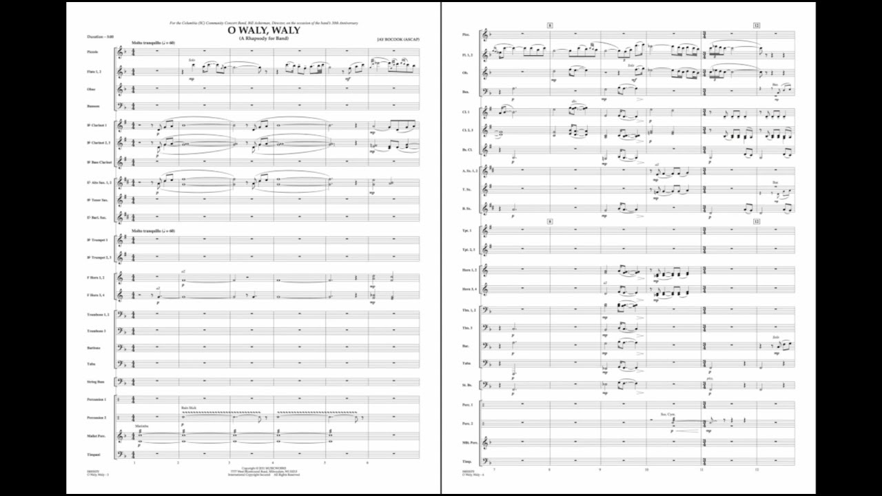 O Waly, Waly (A Rhapsody for Band) by Jay Bocook