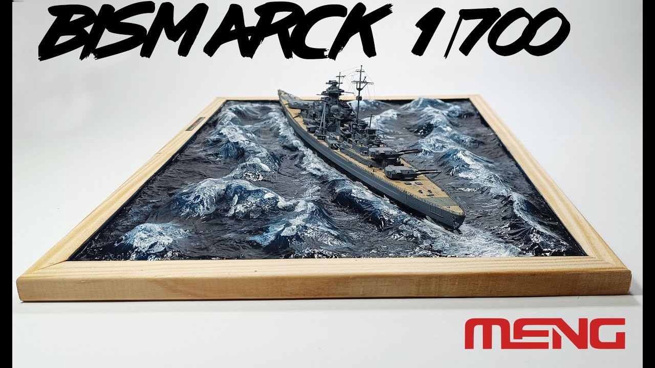 Bismarck MENG 1/700 + Water diorama.