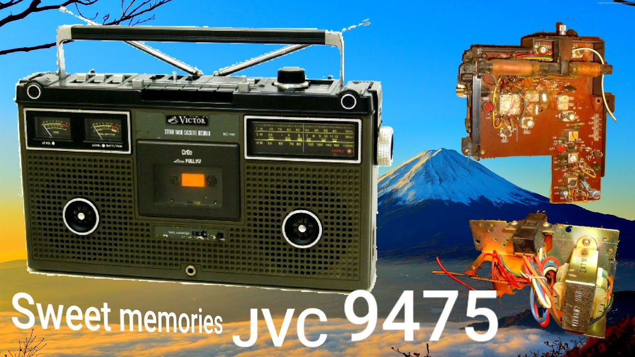 JVC 9475  stereo radio cassette recorder expose history PC board detail