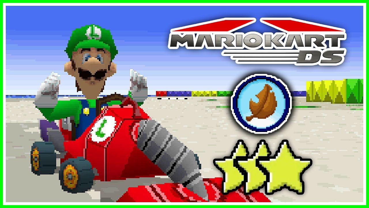 Mario Kart DS - Leaf Cup Full Walkthrough (150cc, 3 Stars, Luigi Gameplay)