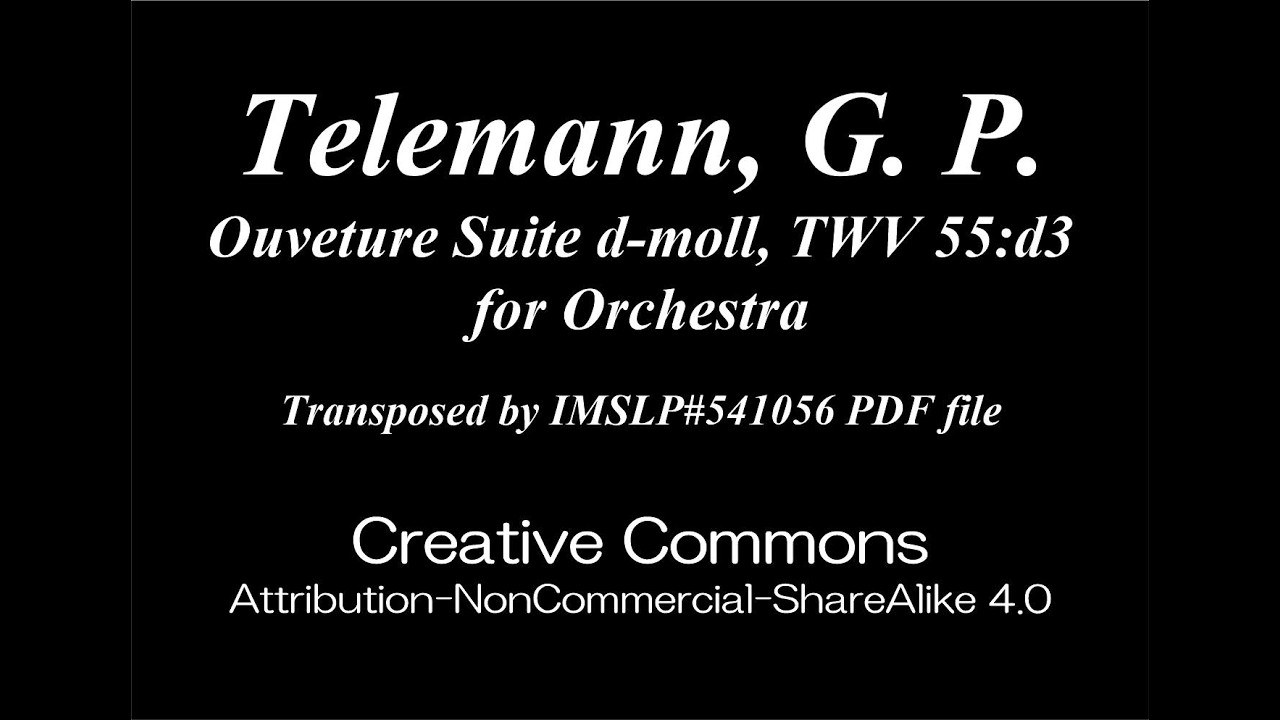 Telemann, G. P. _ Ouverture Suite d-moll, TWV 55:d3 [3 Obs, Bsn, Stgs]