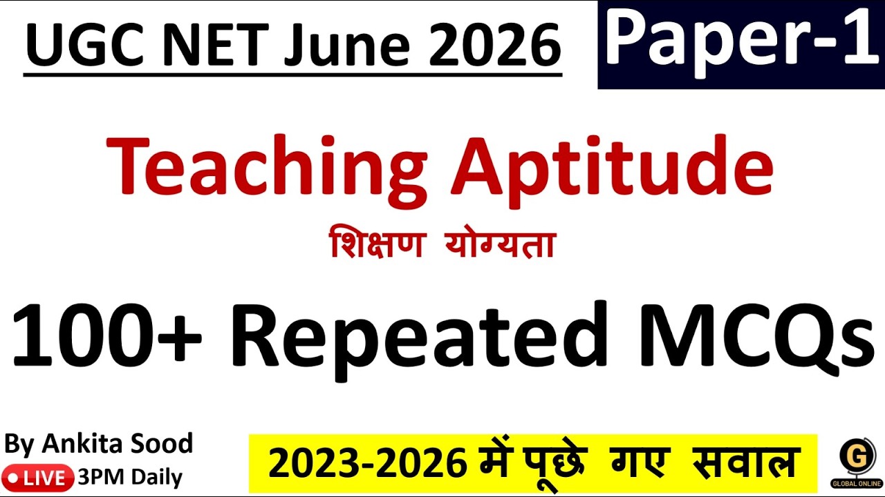 Most Repeated PYQs for  UGC NET Paper 1 June 2026 | Teaching Aptitude | Paper 1 Preparation  |