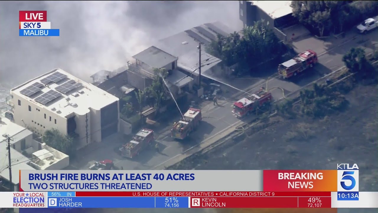 Wildfire burns at least 1 home in Malibu amid gusty Santa Ana winds