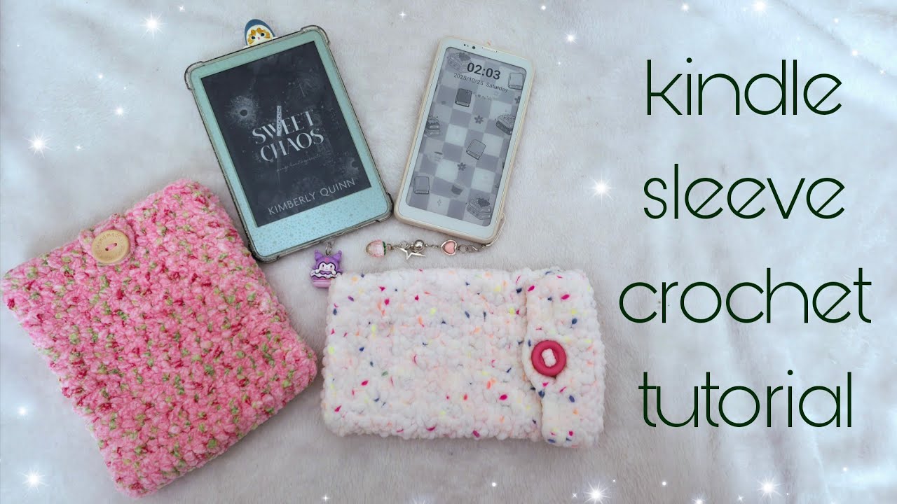 как связать крючком чехол для Kindle | подходит для начинающих🌺📖|
