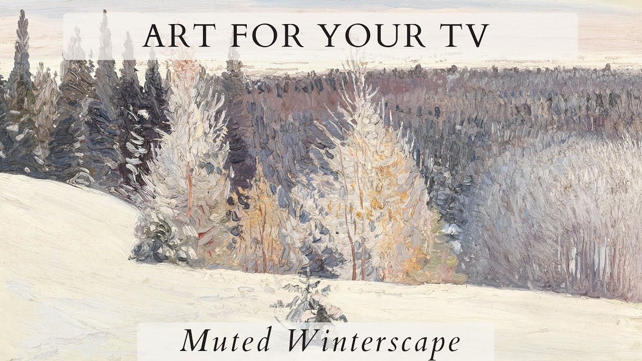 Neutral Winterscape TV Screensaver | Vintage TV Art Slideshow | 1 Hr 4K HD #Screensaver - NO SOUND