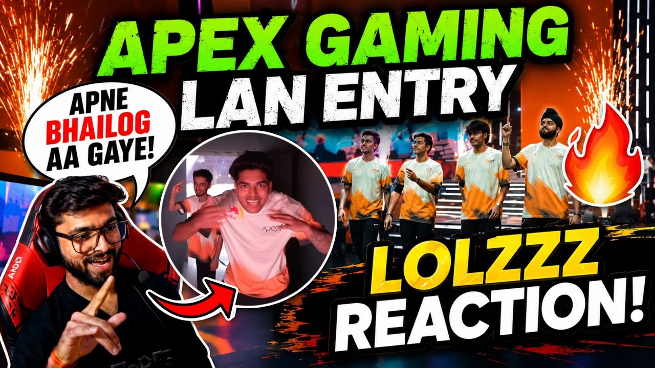 LolZzZ Reaction On Team Apex Gaming First Lan Entry 💥🖤 LolZzZ Very Happy ✅
