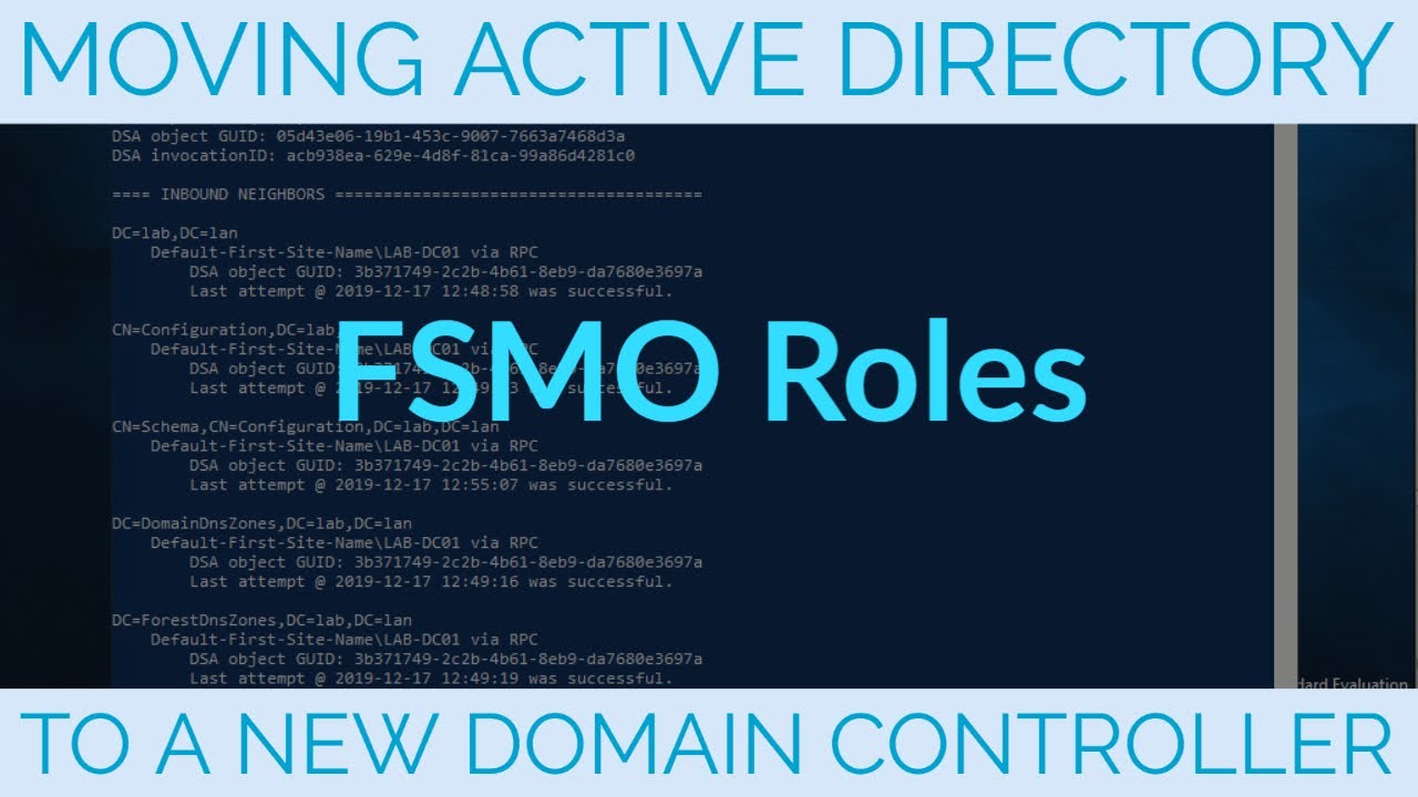 Как перенести роли Active Directory FSMO на новый контроллер домена