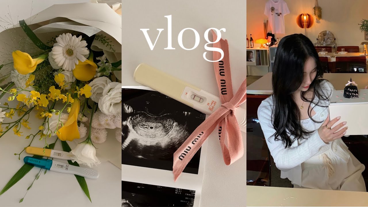 vlog 내가 임신이라니..👼🏻(ft. 입덧)ㅣ임신 4-11주 일상, 양가 부모님 지인들 임밍아웃, 갈색혈, 아이폰 16pro 언박싱,  8월의 생일파티, 임신 초기
