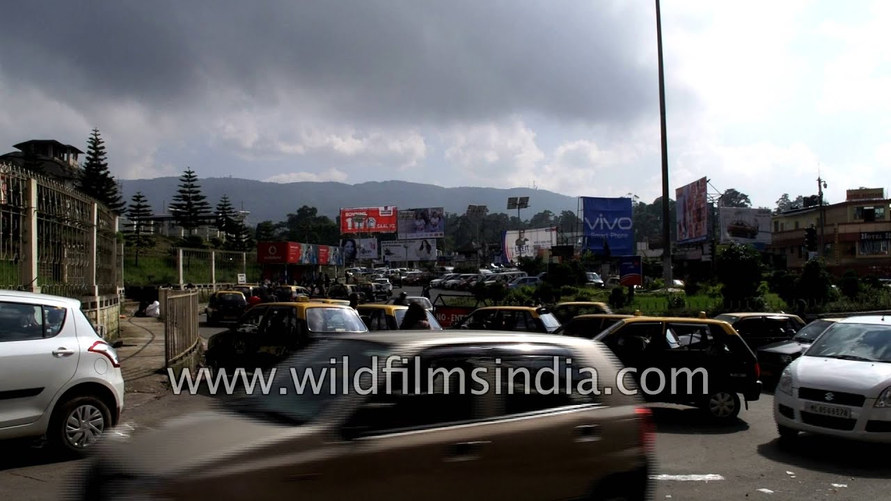 Cabs wait for passengers at Police bazaar in Shillong