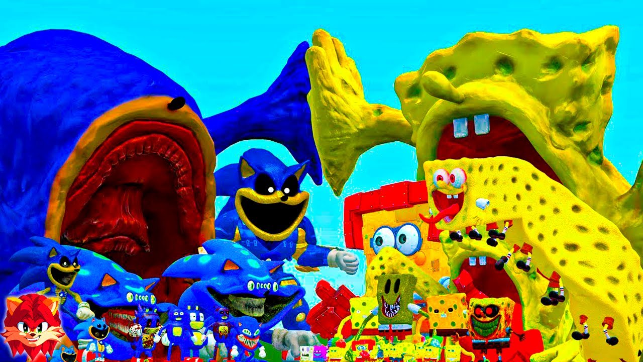 TODOS LOS SHIN SONIC TAPES vs TODOS LOS BOB ESPONJA en GARRY'S MOD!