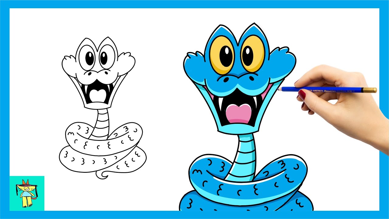How to Draw a Cartoon Snake (Gary De’ Snake Inspired) | Easy Steps