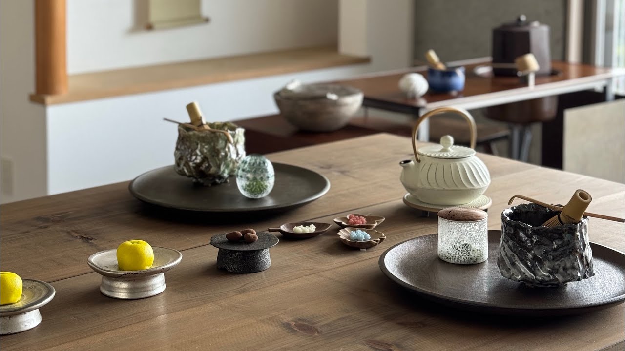 十二月の室礼と稽古(立礼/table茶道/お茶会風景)