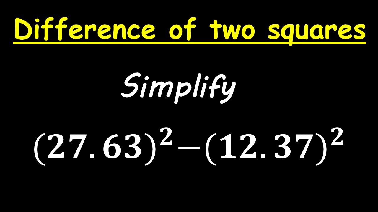 Difference of Two Squares | Likely Examination Questions | Maths Center