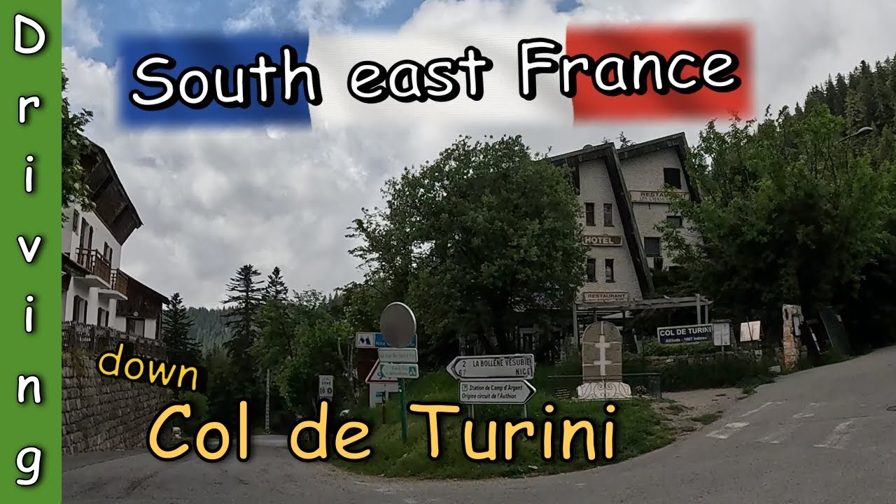 Driving down Col de Turini to La Bollène - Vesubie South eastern France