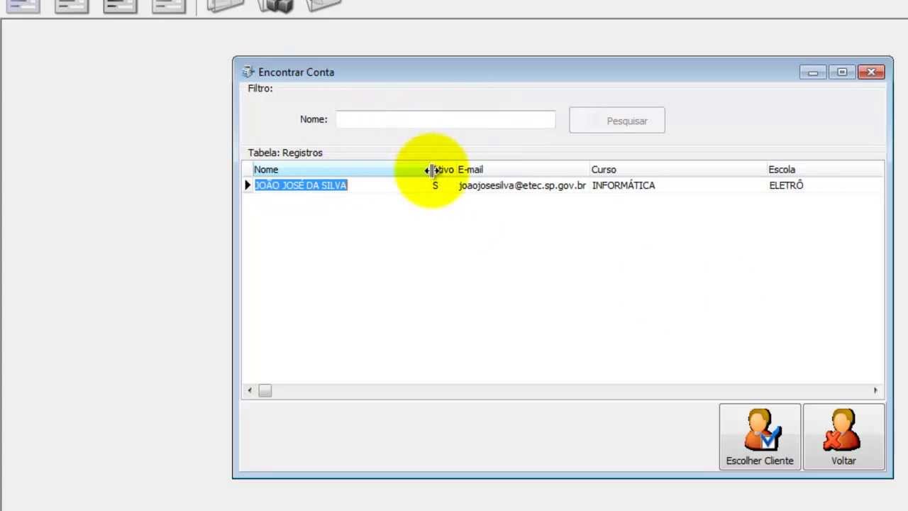 Projeto Cantina - 18 Formulario Identifica Conta do Cliente