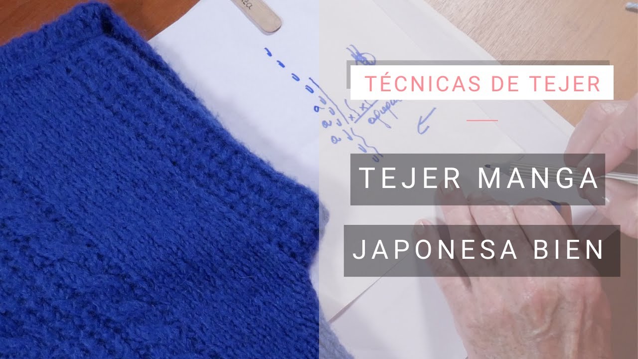 Tejer manga japonesa o manga caída para chaleco Video2💡 Ideas Lucila