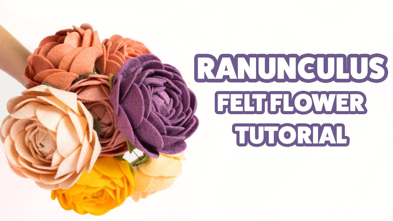 How to Make a Ranunculus Felt Flower - Part 1 - DIY Ranunculus Felt Flower