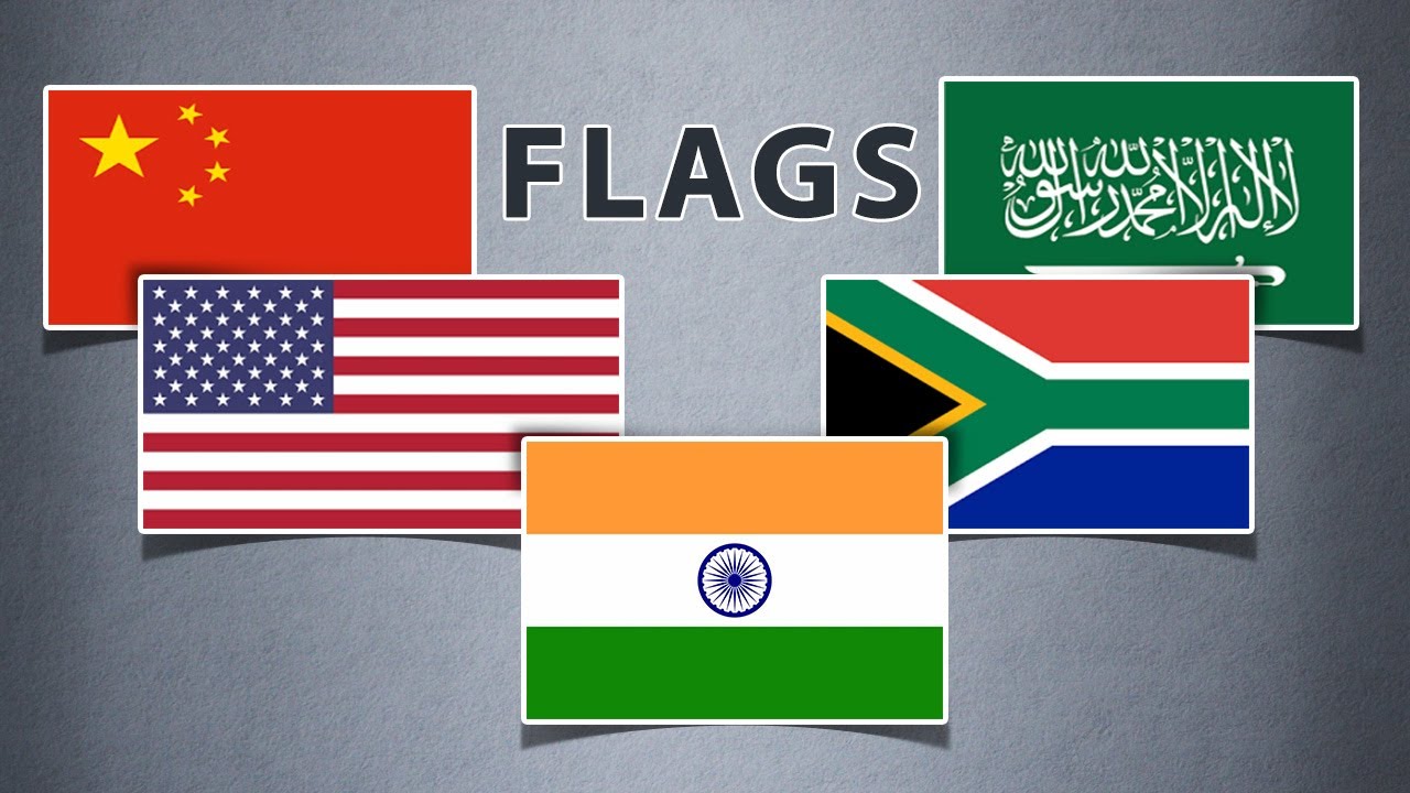 National flags of country -Flag names of country  - flags for kids