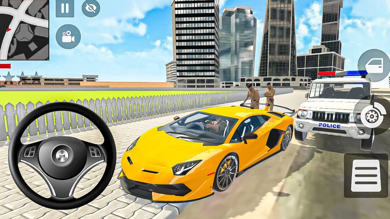🤖indian theif auto simulator 🦚 Franklin modified police car 🚂 showroom and drive 🤯 all car and bike🎉