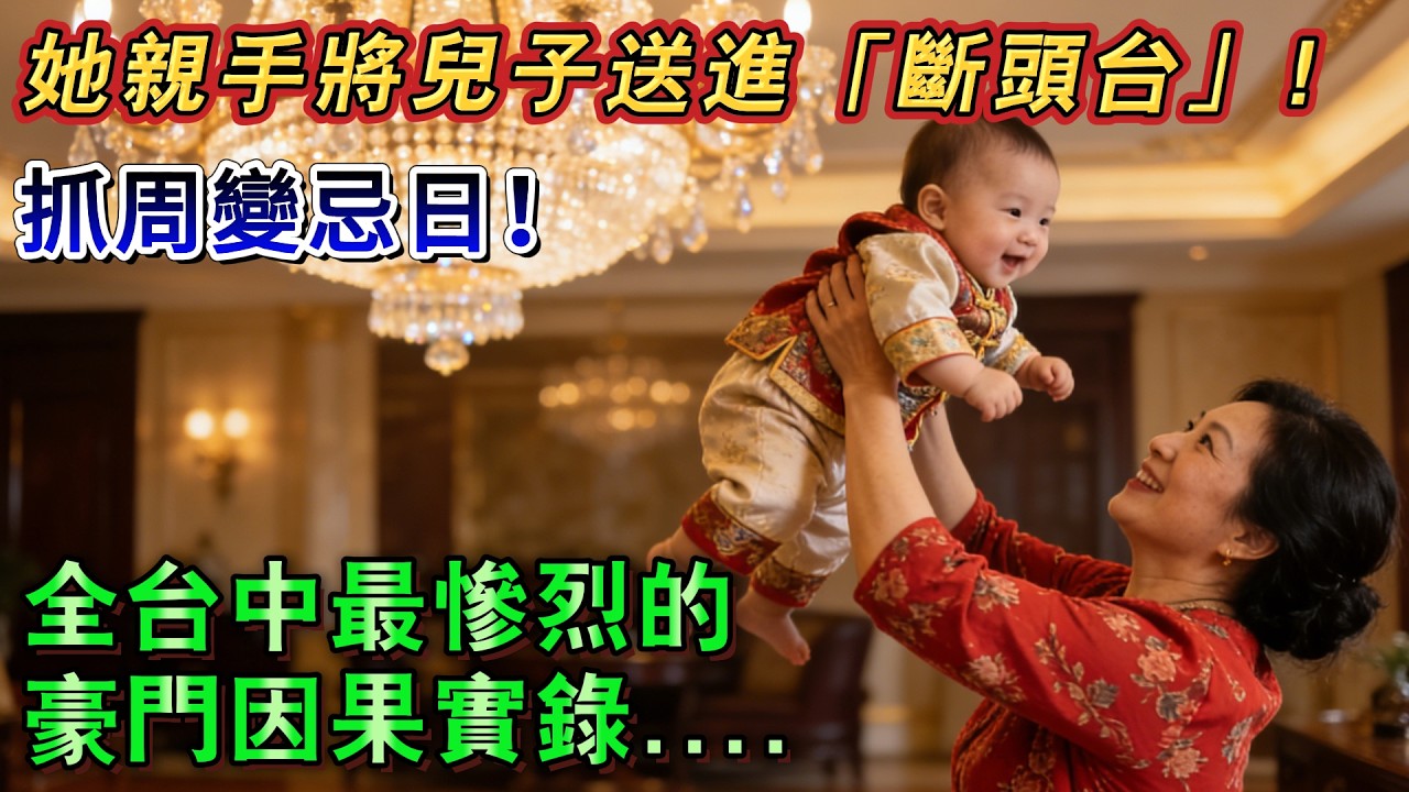 抓周變忌日！為了蓋過保姆風頭，親手將1歲兒送進「斷頭台」！全台中最慘烈的豪門因果實錄。#故事