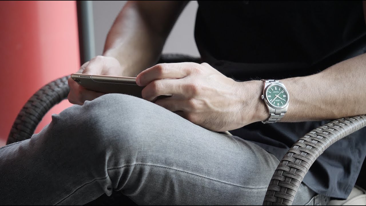 [4K] Обзор циферблата Rolex Oyster Perpetual 41 GREEN, снимки на запястье и макроанализ | Хафиз Д...