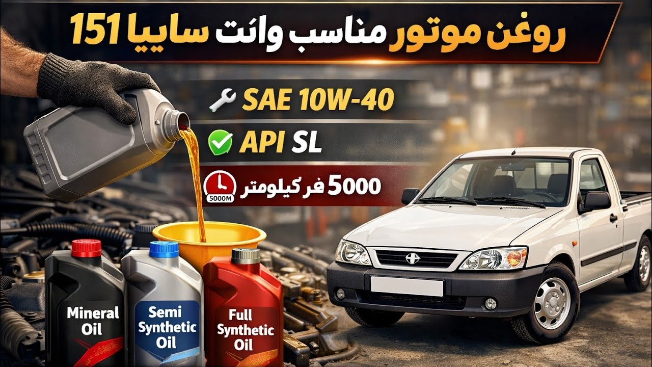 روغن موتور مناسب وانت سایپا 151|API,SAE