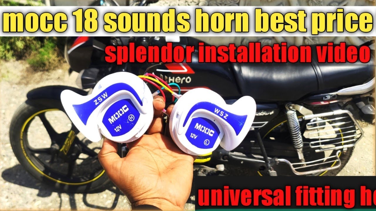 mocc horn with 18 sounds  installation in bike 18 आवाज वाले होरन कैसे लगाएं  best  ❤️👍@bike master 07