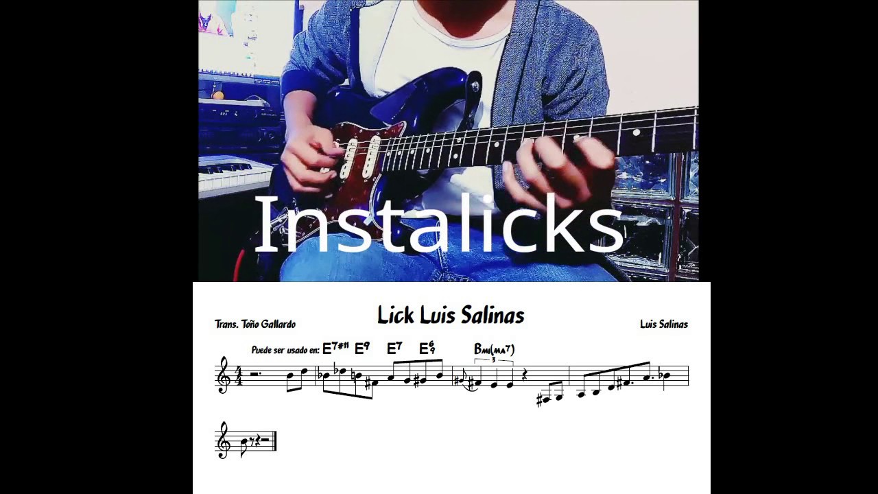 Jazz guitar licks transcription for Dominant chords (Luis Salinas)