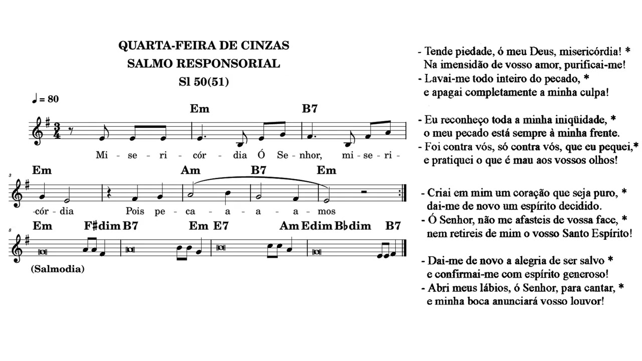 4ª FEIRA DE CINZAS - Salmo 50(51)