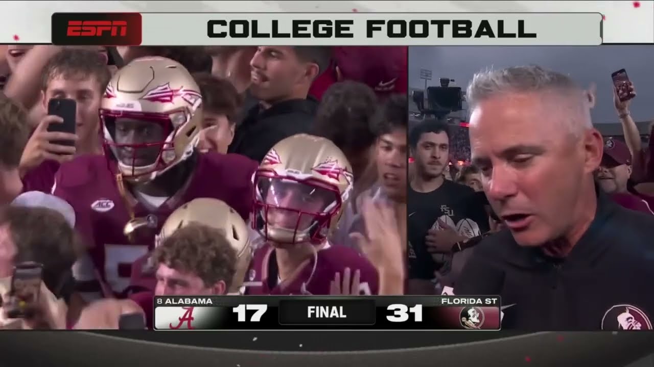 Mike Norvell Postgame Interview - Florida State vs. Alabama (2025)