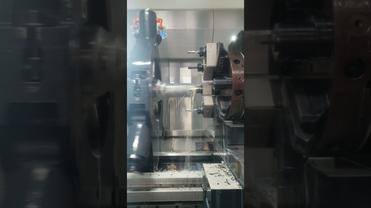 CNC machining rail axle drill and tapping end