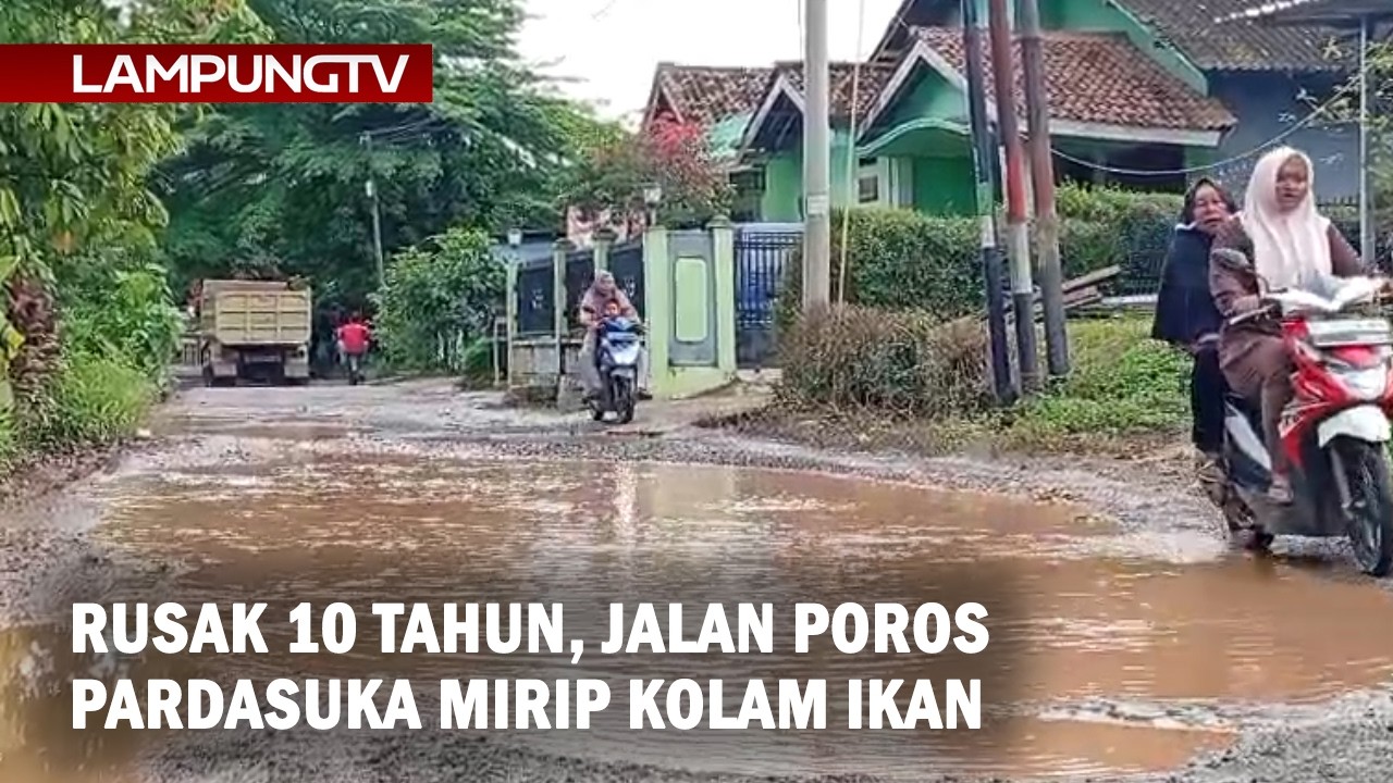 Rusak 10 Tahun, Jalan Poros Pardasuka Mirip Kolam Ikan