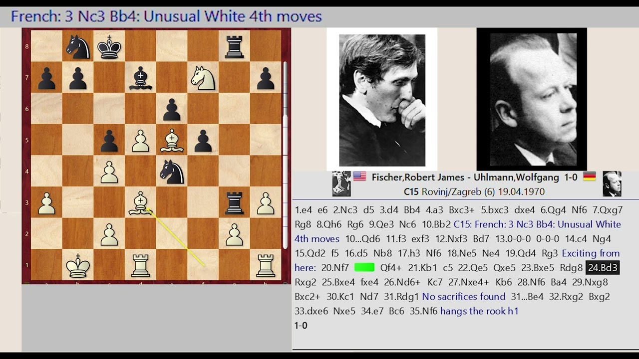 Robert James Fischer vs Wolfgang Uhlmann, RovinjvsZagreb 1970