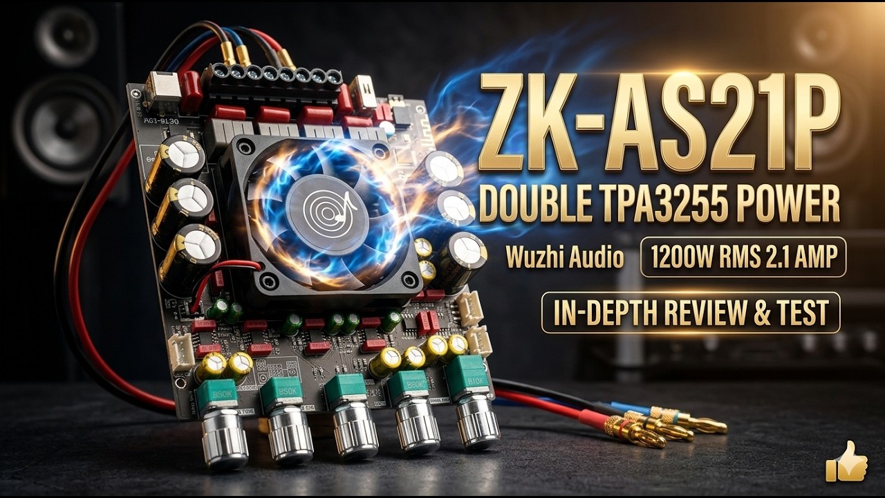 Wuzhi Audio ZK-AS21P 1200W TPA3255 Ultra-HD 2.1 Bluetooth Amplifier Board Review