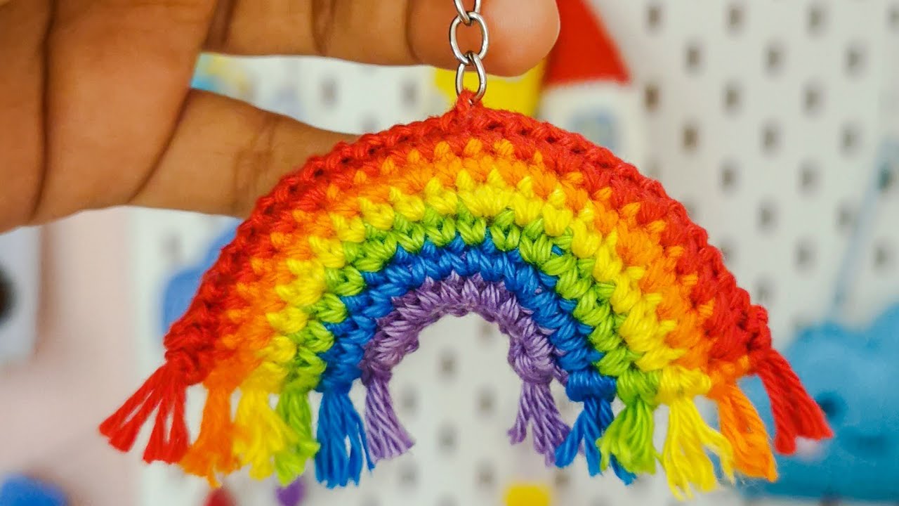 ميداليه قوس المطر بالكروشيه |Crochet rainbow