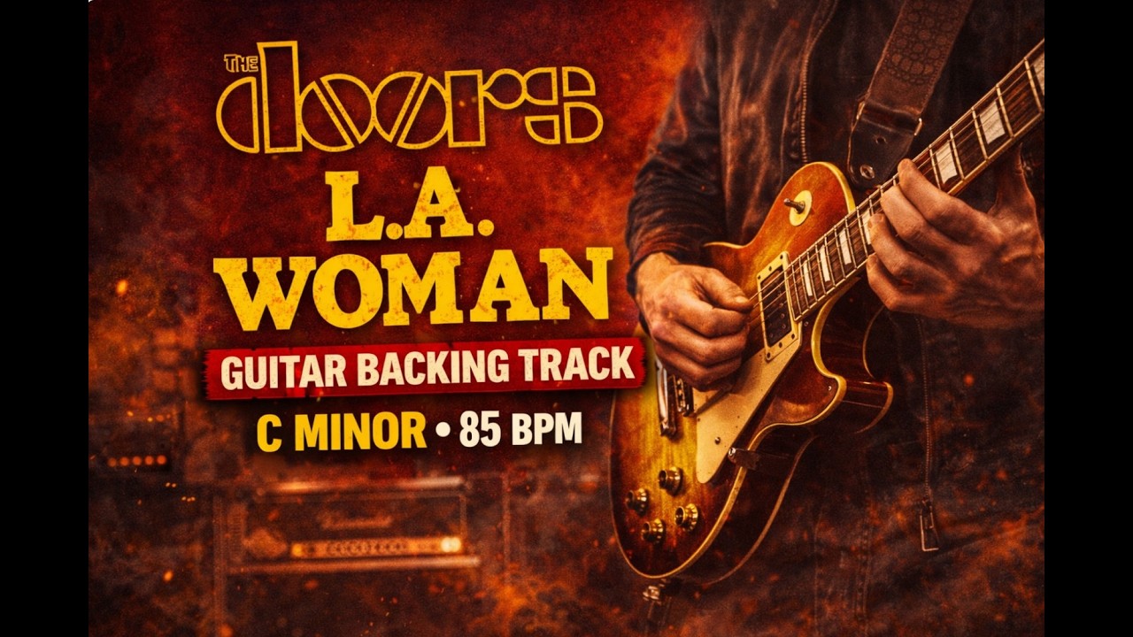The doors   LA Woman style guitar backing track C minor 85 bpm
