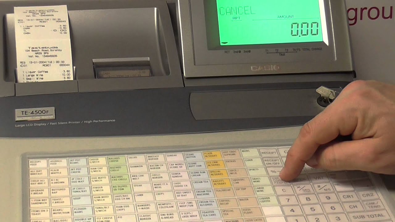 Casio TE-4500 How to use the Error correct Cancel button tutorial