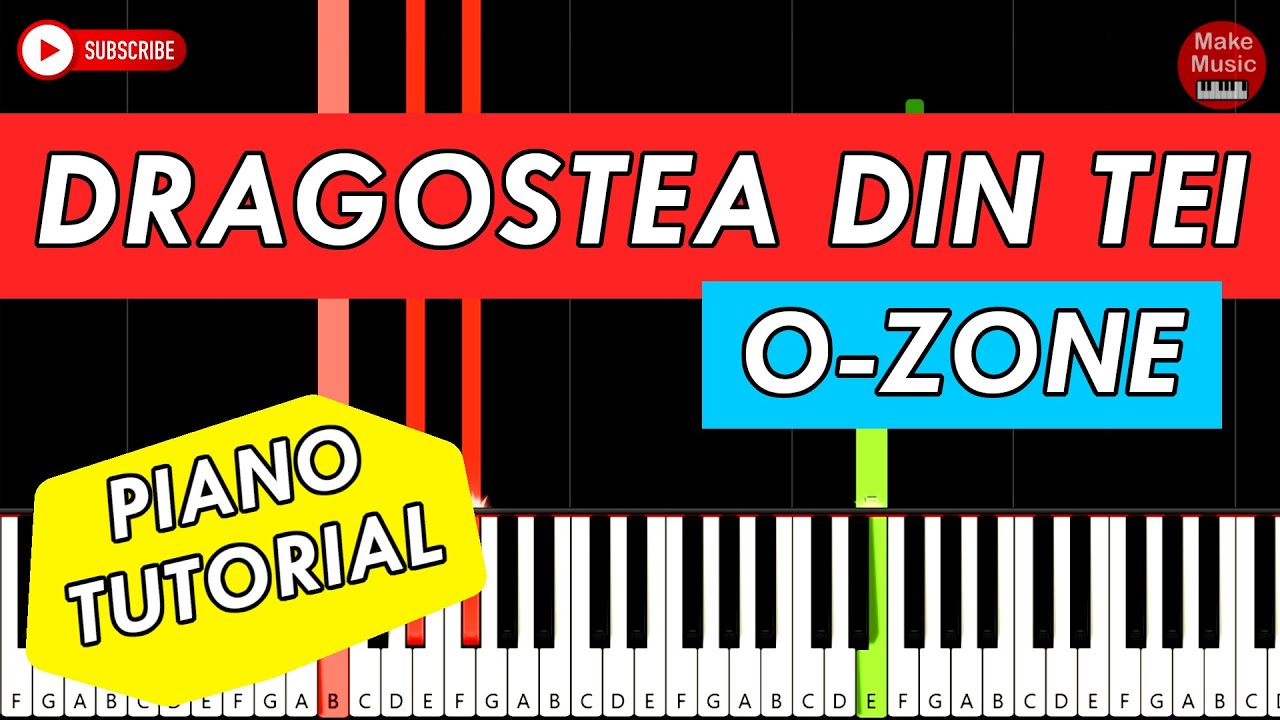 DRAGOSTEA DIN TEI (O-Zone) - Piano Keyboard Tutorial