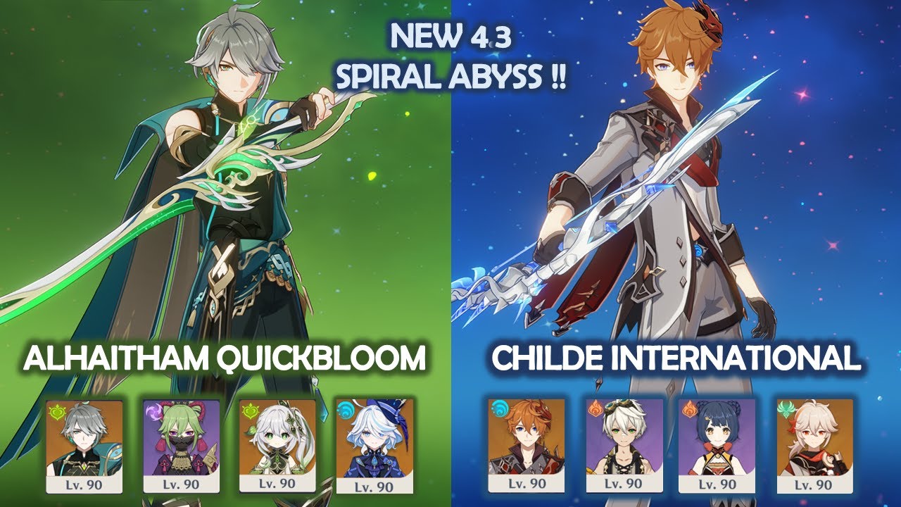 Alhatiham Quickbloom & Childe International - NEW 4.3 Spiral Abyss!! - Genshin Impact
