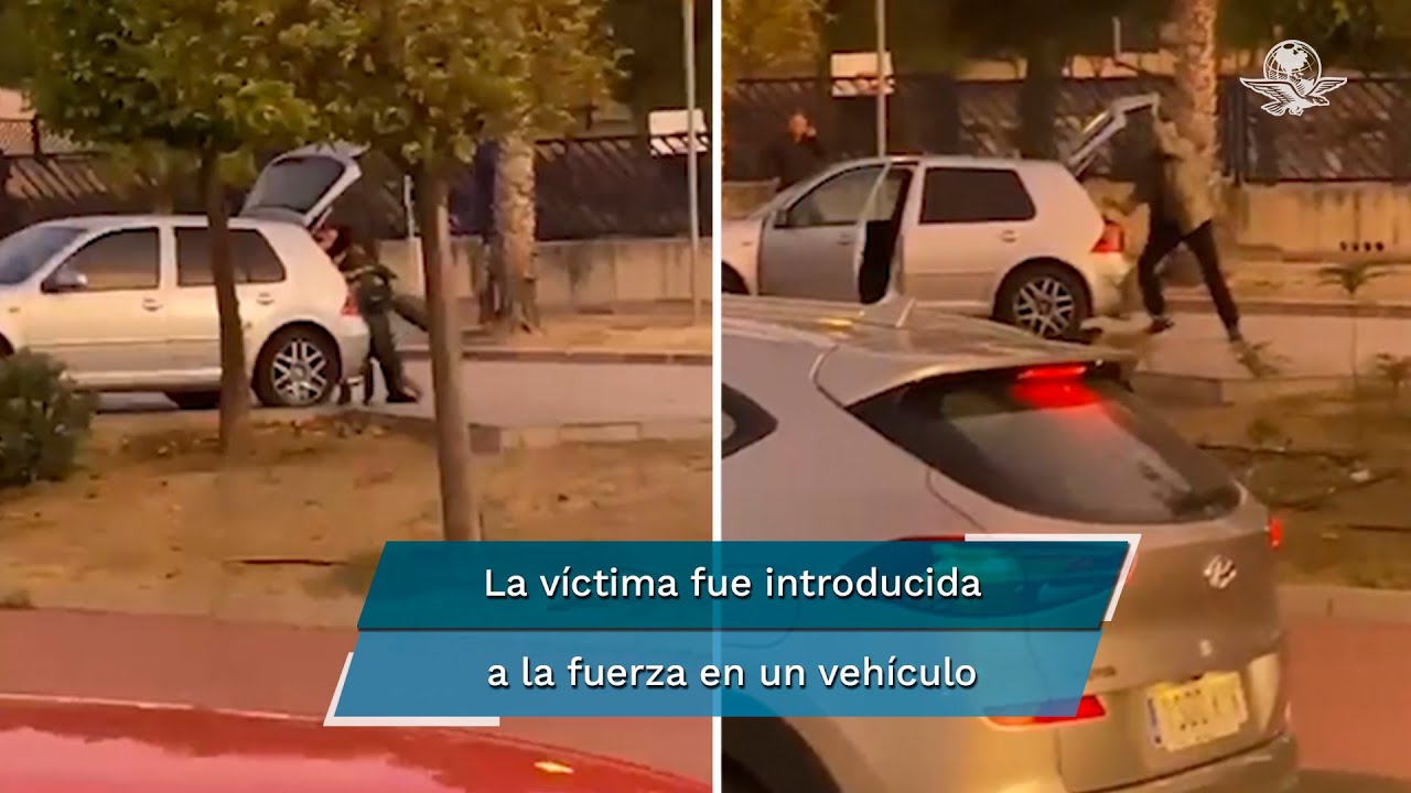 Captan momento exacto del secuestro de una mujer