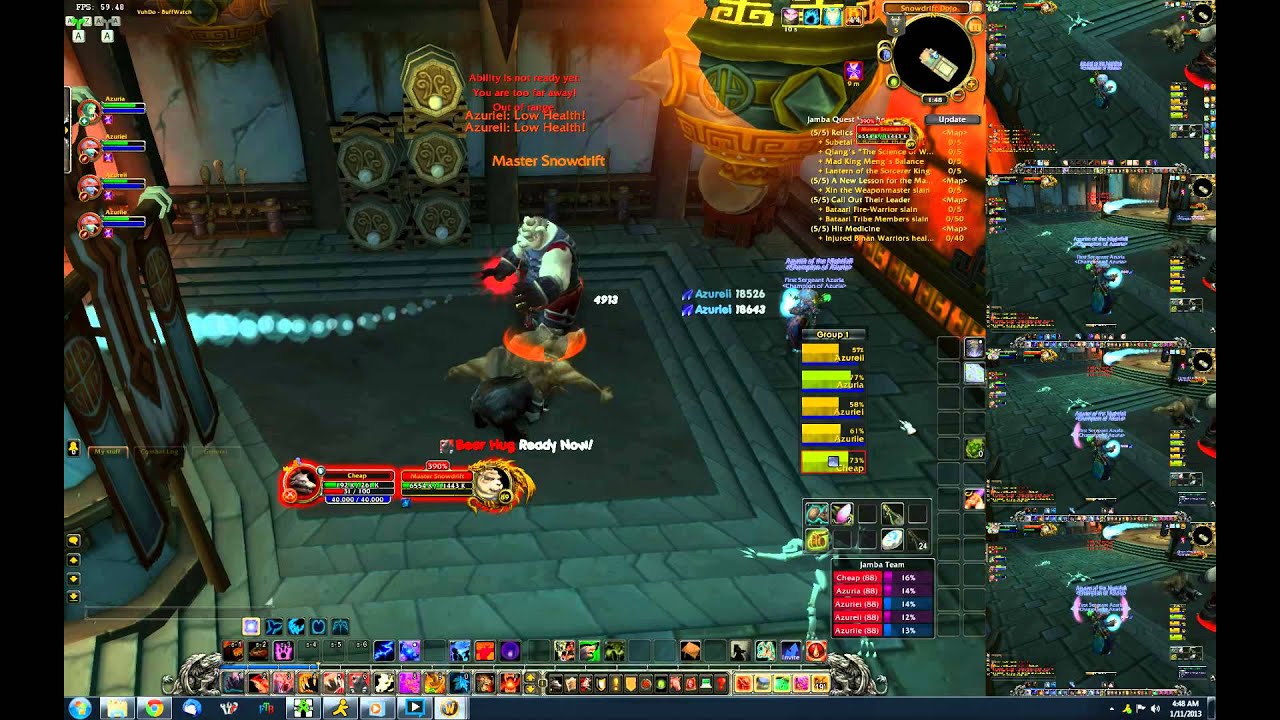 Master Snowdrift kill - Multibox Level 88: Druid, Priest, 3x Mage