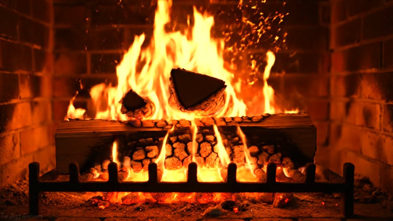 Cozy Fireplace full HD 🔥 Burning Fireplace & Crackling Fire Sounds for Sleeping and Relaxation