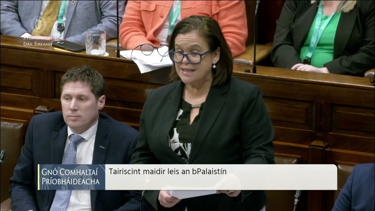 Mary Lou McDonald's full speech on the need to enact the Occupied Territories Bill now