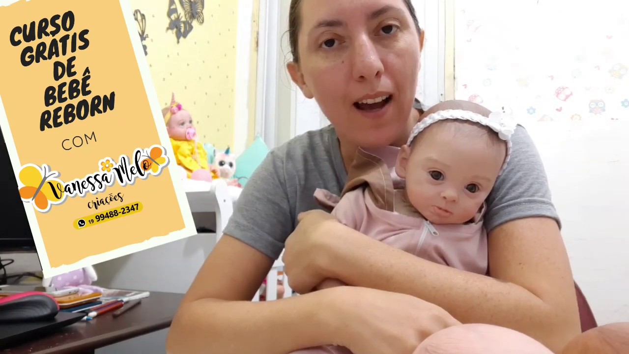 Curso Grátis de Bebê Reborn - Aula 9 - Pintura de cabelos (Parte 2)